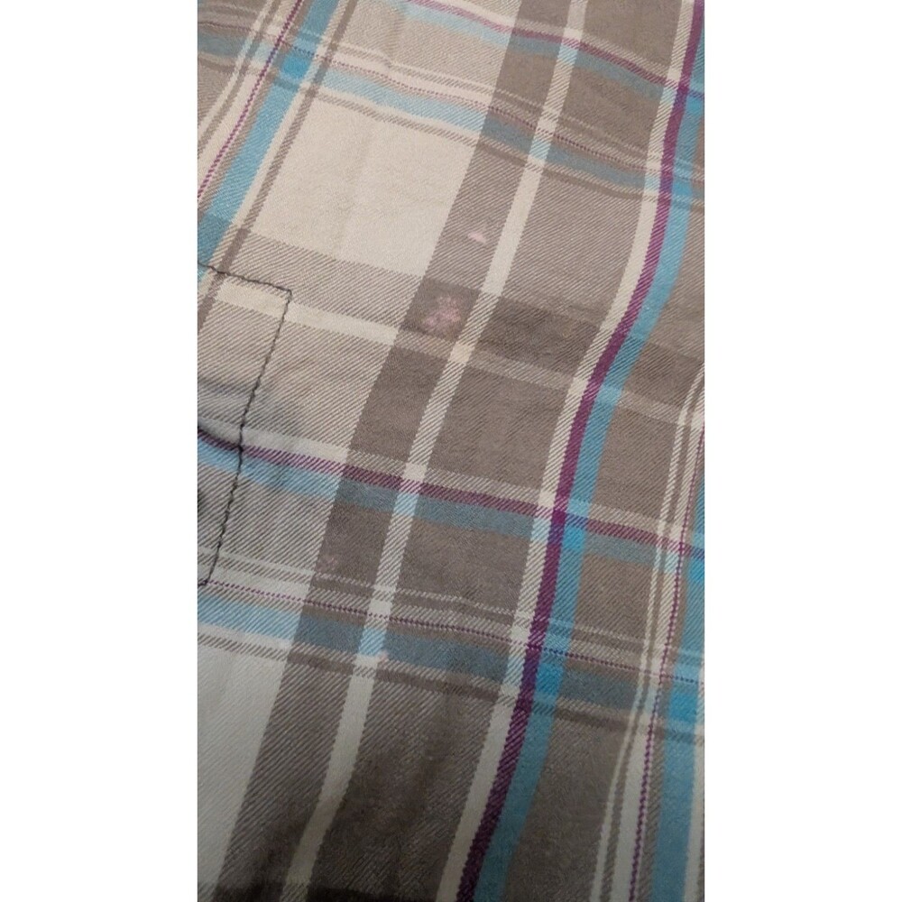 Mossimo Men's Plaid Cargo Shorts Size 40 Tan Blue Checkered Flawed Read As Is - Picture 2 of 4